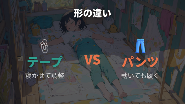 テープとパンツの使い分けは形と替え方の違いから考える
