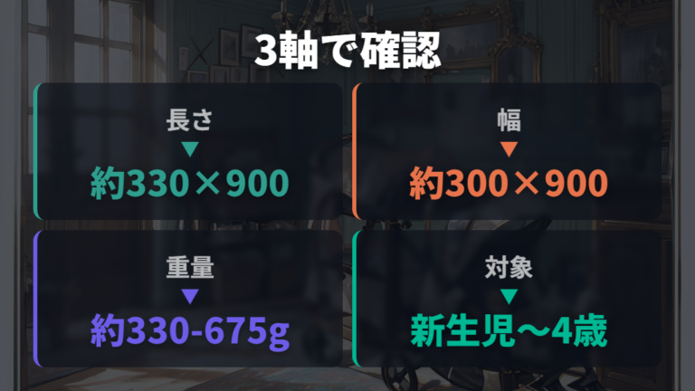 サイズと重量と対象月齢を購入前に確認する