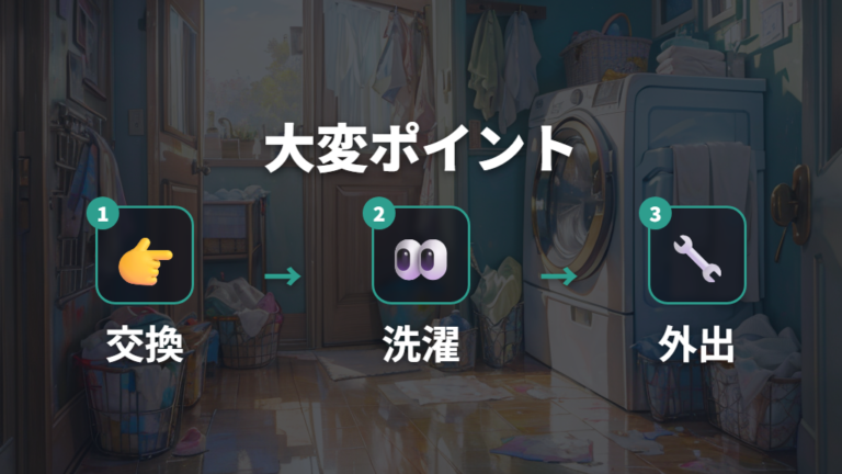 実際に使って大変だった点は交換・洗濯・外出に集中する