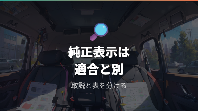 純正品は名称と座席への適合を分けて確認する
