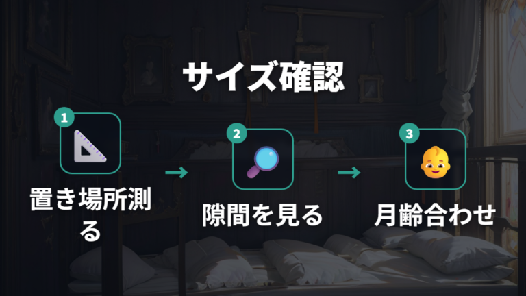 サイズと対象月齢の確認ポイントは布団との隙間まで見る
