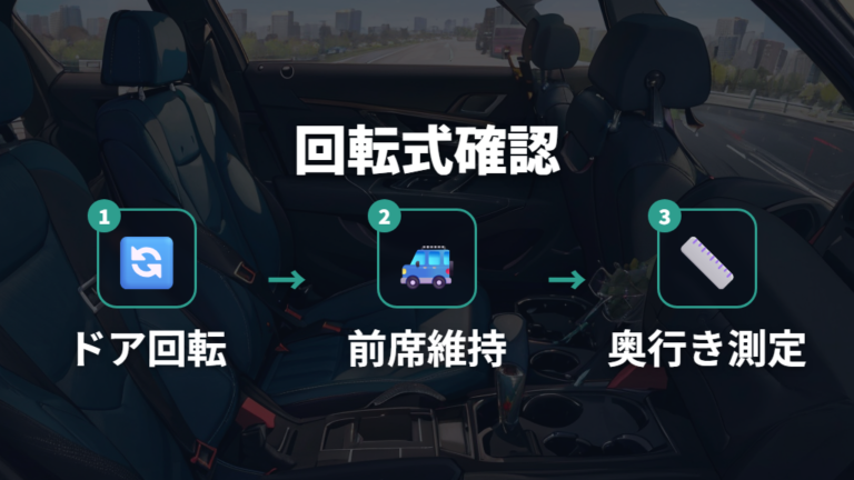回転式の乗せ降ろしやすさは前席干渉まで試着で見る