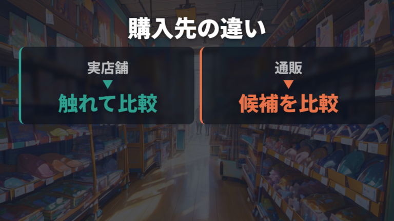 店舗とネット購入の違いは実物確認と比較のしやすさ