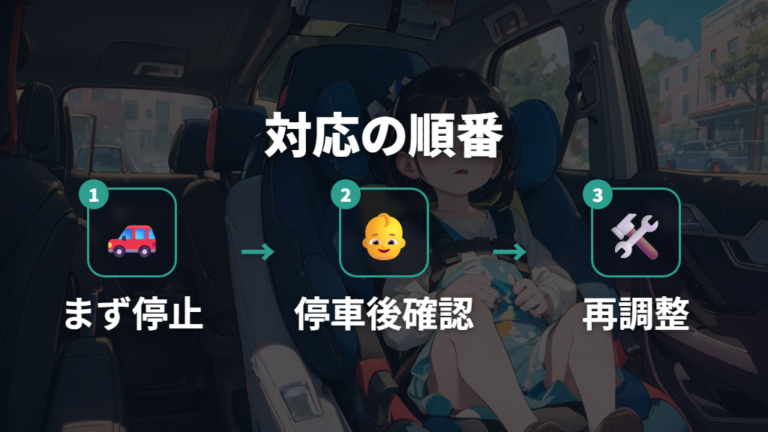 運転中に泣いたときの対応は停車してから確認する