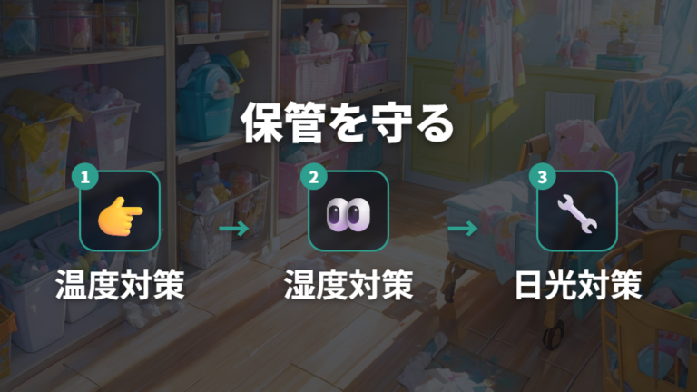 おむつを劣化させない保管方法は高温多湿と直射日光を避ける