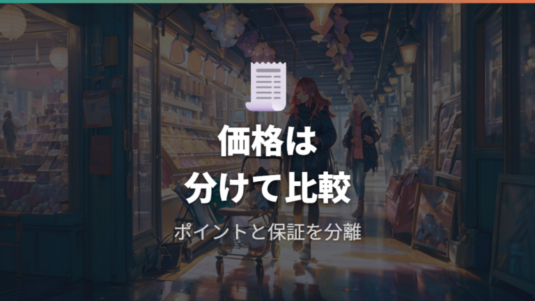 価格と保証の確認ポイントは変動表示を分けて見る