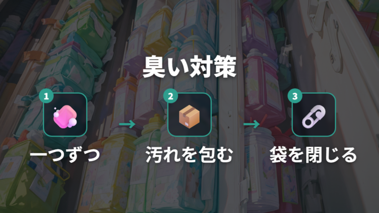 臭いを抑える捨て方の工夫は丸めて包むことから