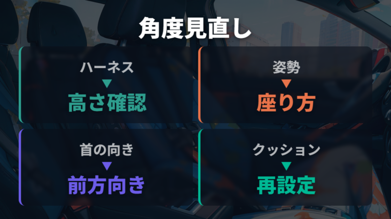 ベルトと角度の見直し方は姿勢と首の動きを見る