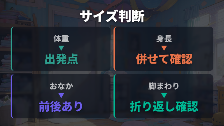 サイズと体重目安の選び方は体型差も見る