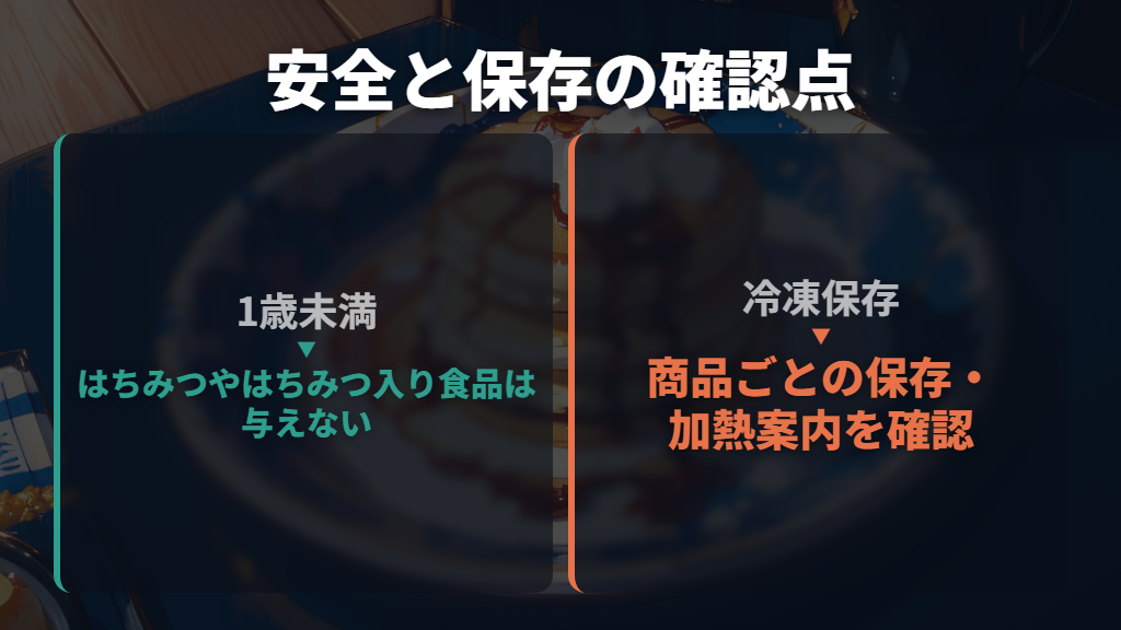 食べさせ方・はちみつ・冷凍保存で気をつけたいこと
