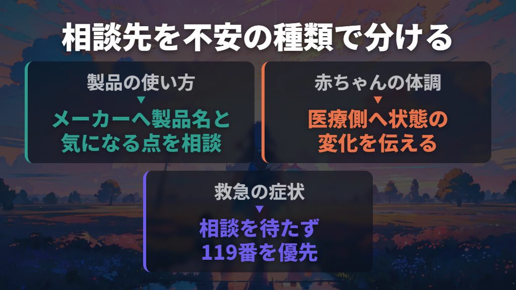 不安が残るときは製品の相談と体調の相談を分ける